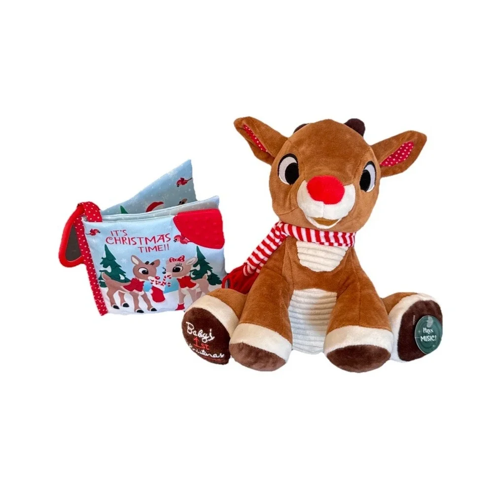 Christmas baby gift basket, Baby's 1st Christmas Rudolph Outfit Lovey & Blanket